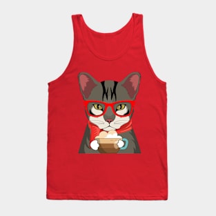 Angry Coffee Cat Tank Top